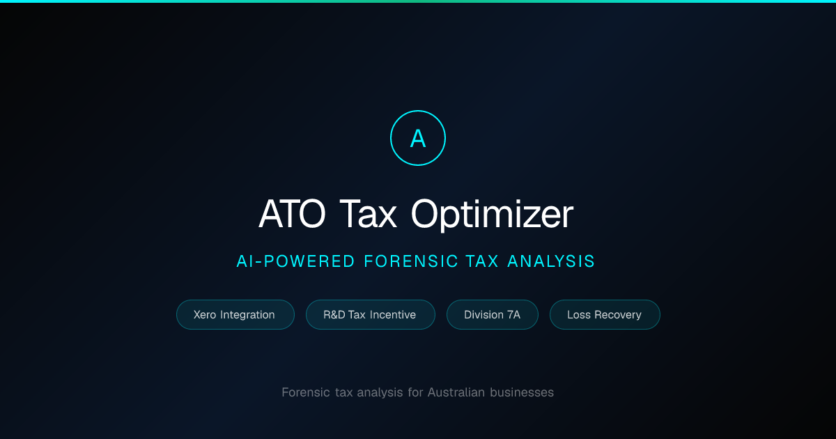 ATO Tax Optimizer | AI-Powered Tax Recovery for Australian Businesses